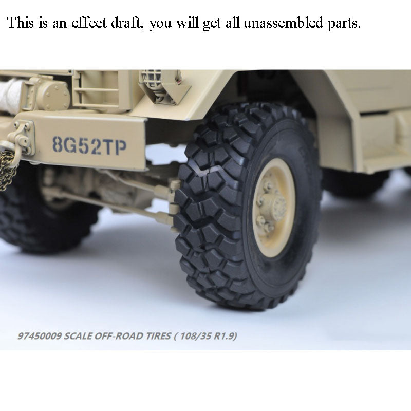 1/12 CROSS RC 6*6 Model Off Road Military Truck HC6 KIT Motor Light Metal Axles Light System and Car Trumpet