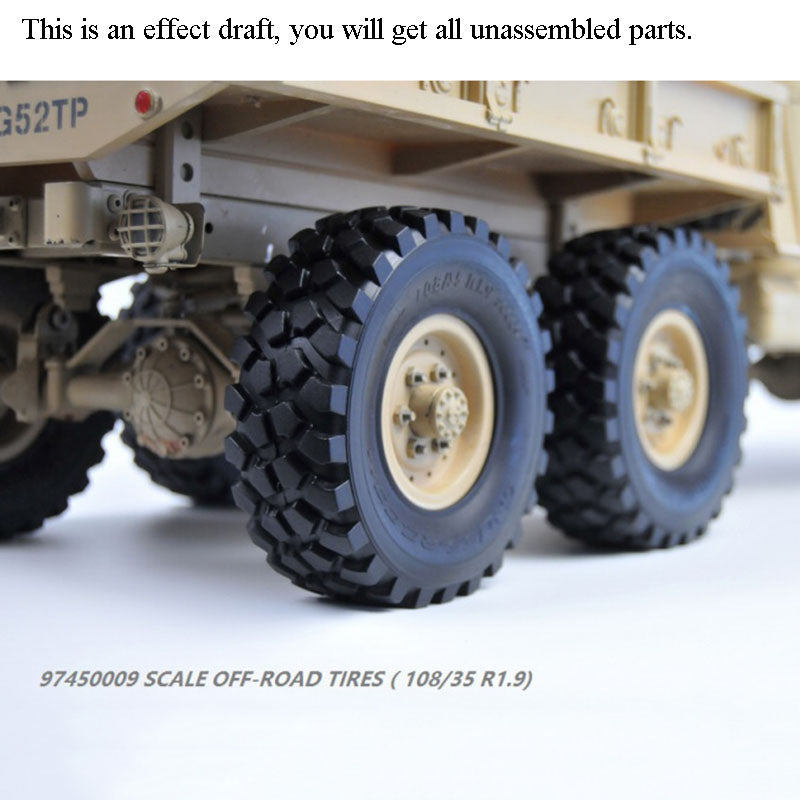 1/12 CROSS RC 6*6 Model Off Road Military Truck HC6 KIT Motor Light Metal Axles Light System and Car Trumpet