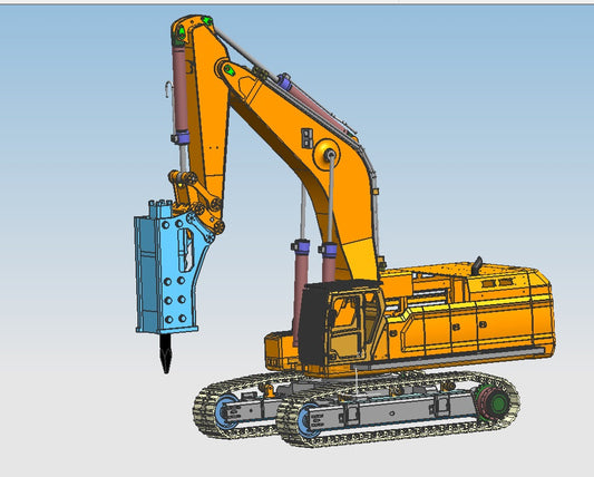 Metal Painted Electric Hammer for 1/12 RC Hydraulic Digger C395 Dual Pump Remote Control Construction Vehicles Excavator Engineering Machine