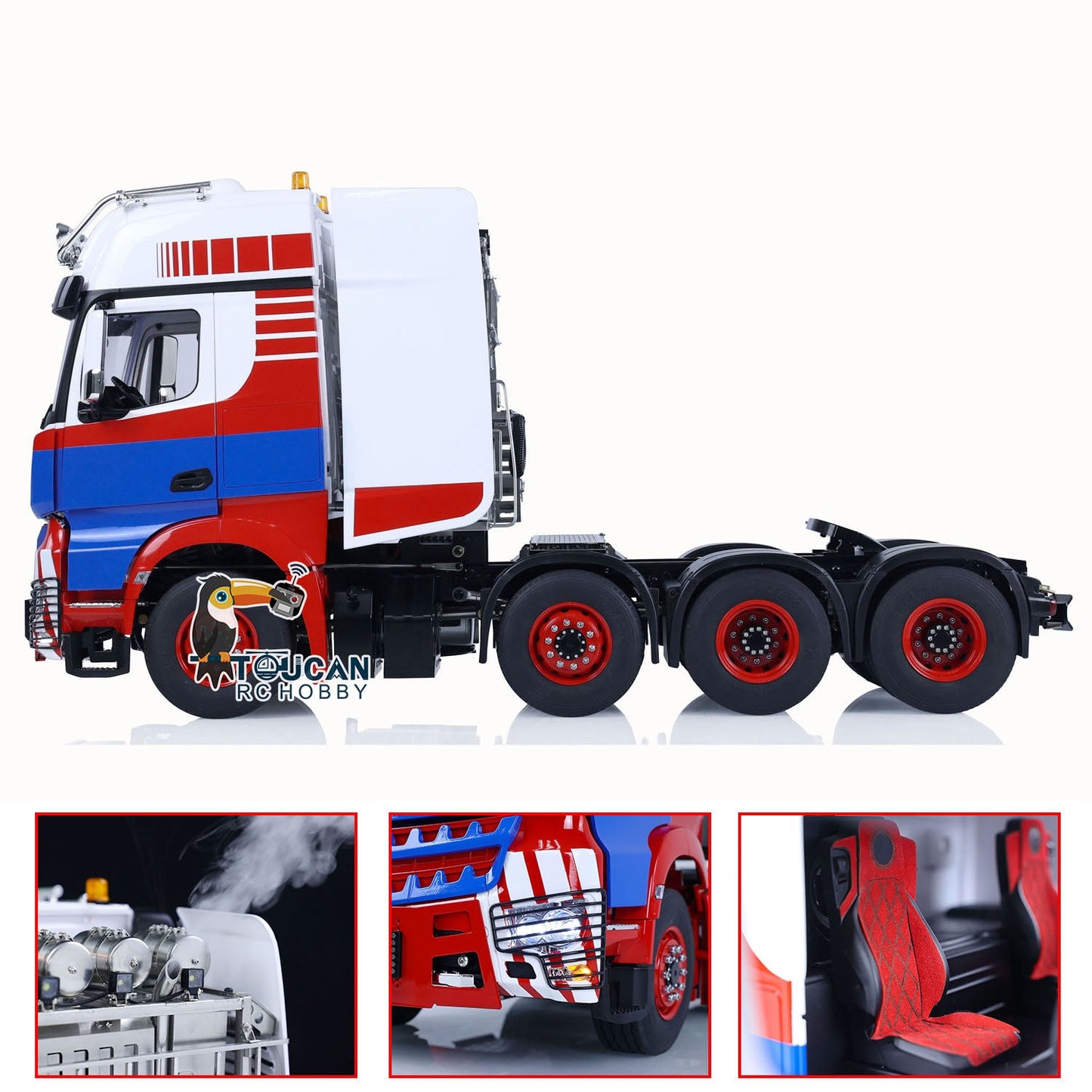 1/14 8x8 LESU RC Tractor Truck Radio Control Construction Vehicle DIY Electric Cars Metal Chassis Smoke Unit Sound 1851 3363