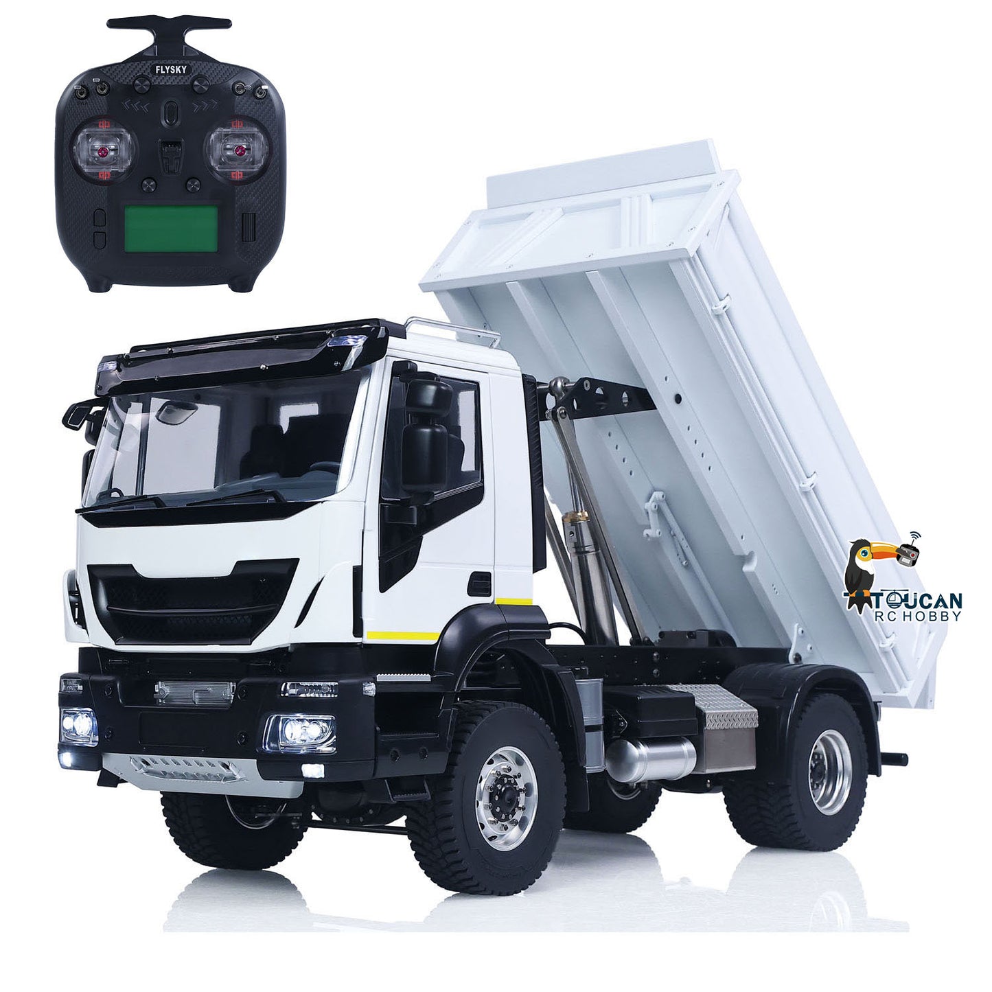 4*4 Metal 1/14 RC Hydraulic Dumper Truck Snow Blade Remote Control Tipper Cars Sound Light LED ESC Servo Assembled and Painted
