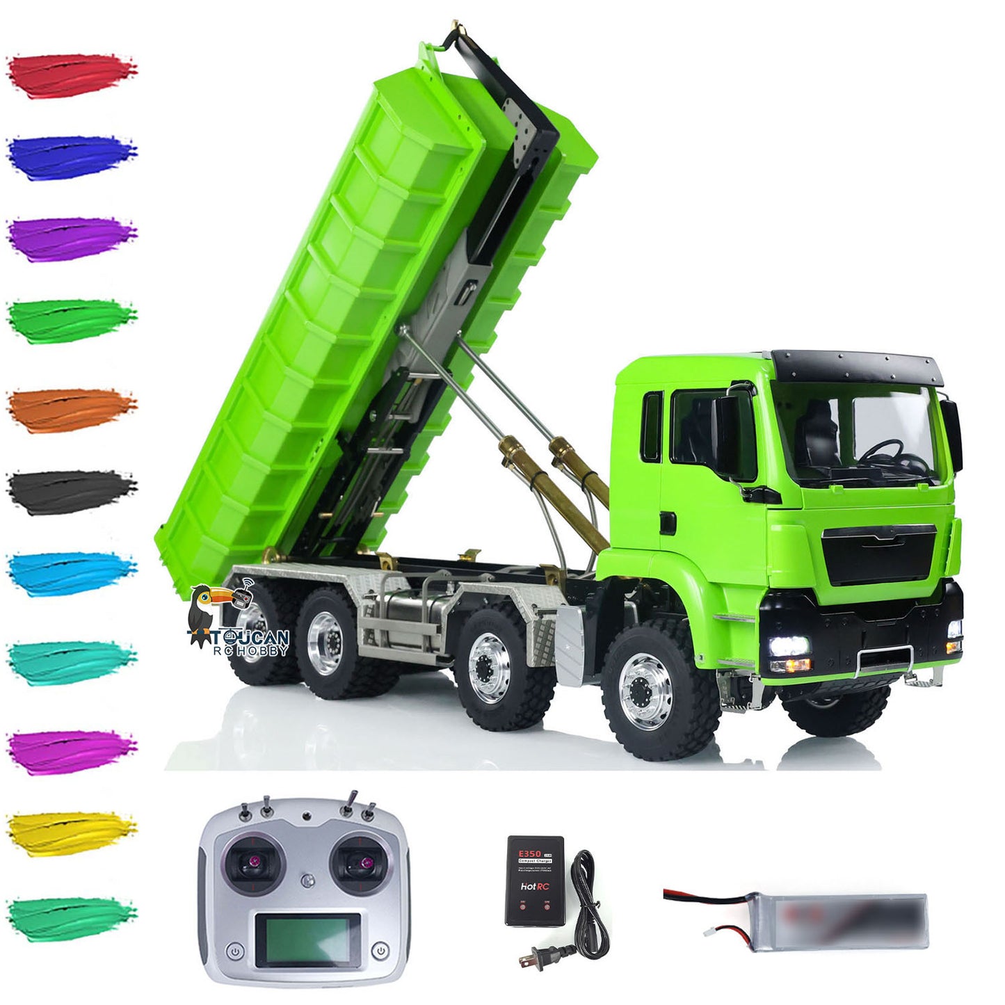 1/14 LESU Hydraulic RC Roll On/Off Dump Truck 8x8 Metal RTR Full Dumper Lorry Vehicle