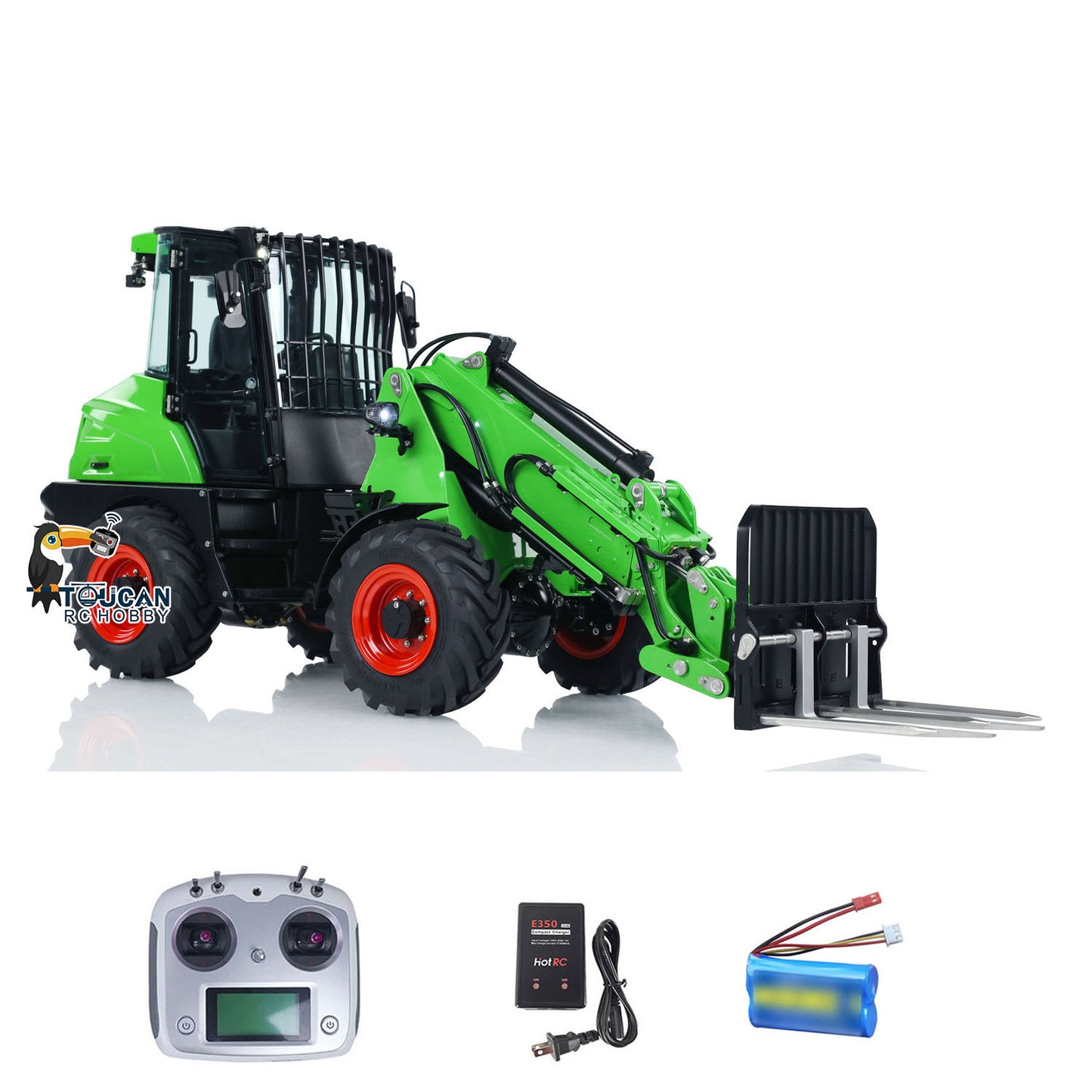 In Stock LESU RTR 1/14 Hydraulic RC Telescopic Arm Car Metal Loader AT1050 Forklift Truck