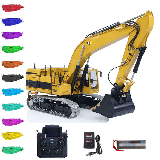 LESU Metal 1/14 RC Hydraulic Excavator C374F RTR Radio Controlled Digger Heavy Machine Paladin PL18EV LITE Battery Sound Smoke
