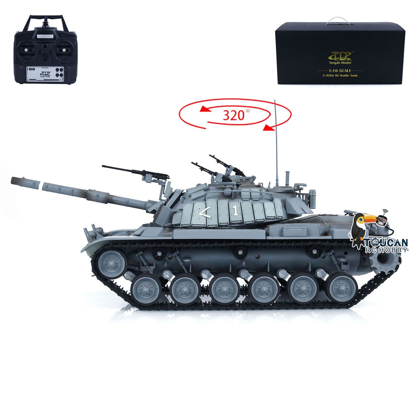 1/16 Tongde Israel RC Panzer Remote Control Infrared Battle Tanks Military Model M60W ERA Painted Assembled Car 320 Rotation DIY