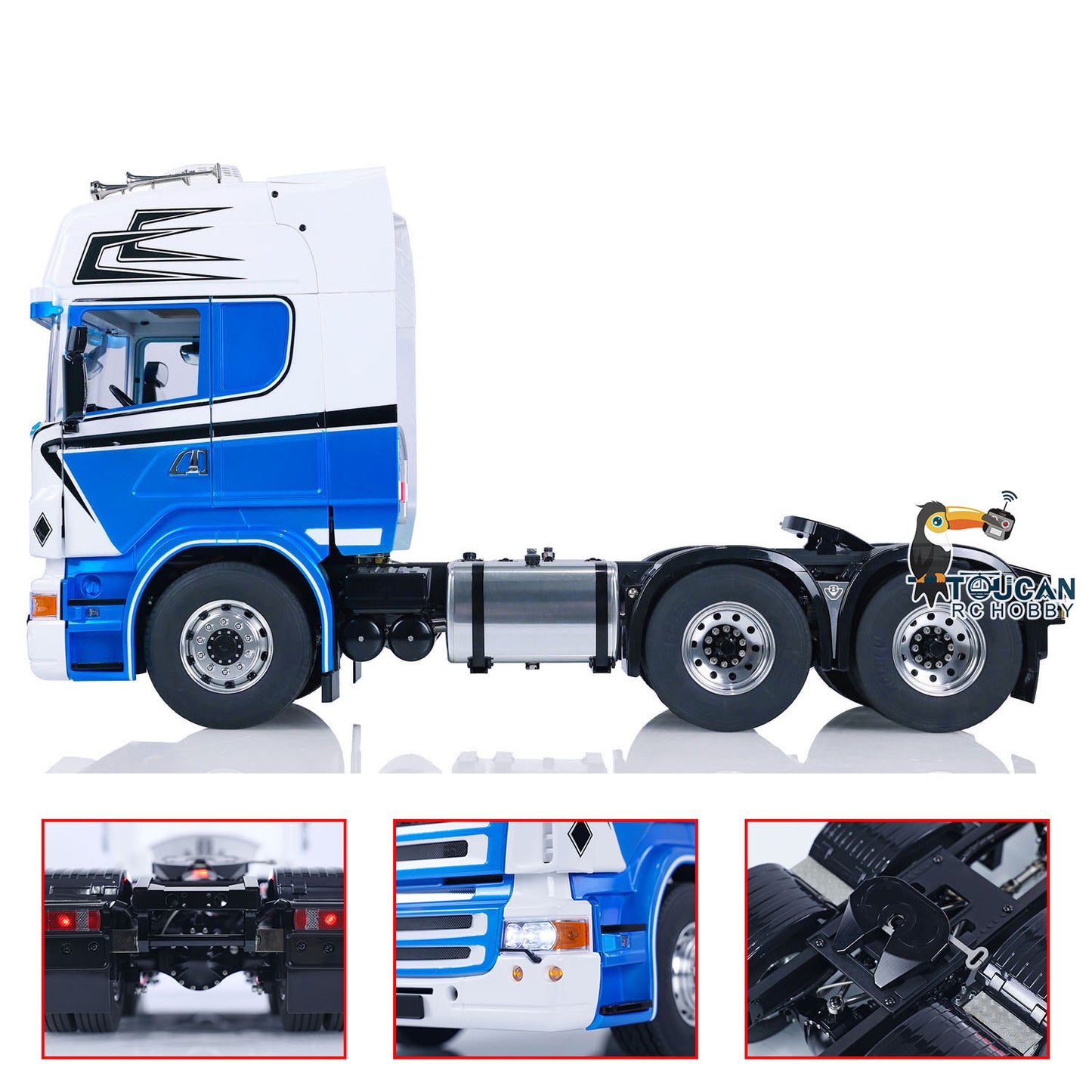 1/14 6x6 LESUMetal Chassis RTR RC Tractor Truck Remote Control Car DIY Models Light Sound System ESC Servo Motor