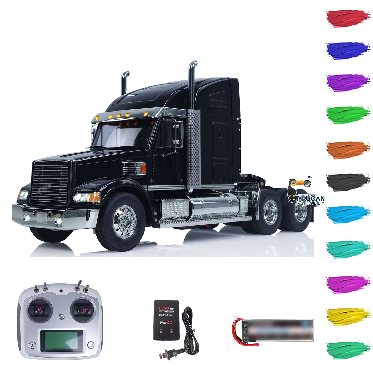 Customized DIY TAMIYA Knight Hauler 56314 6*4 1/14 RC Tractor Truck Remote Control Lorry Car Model Light Sound I6S Radio Battery