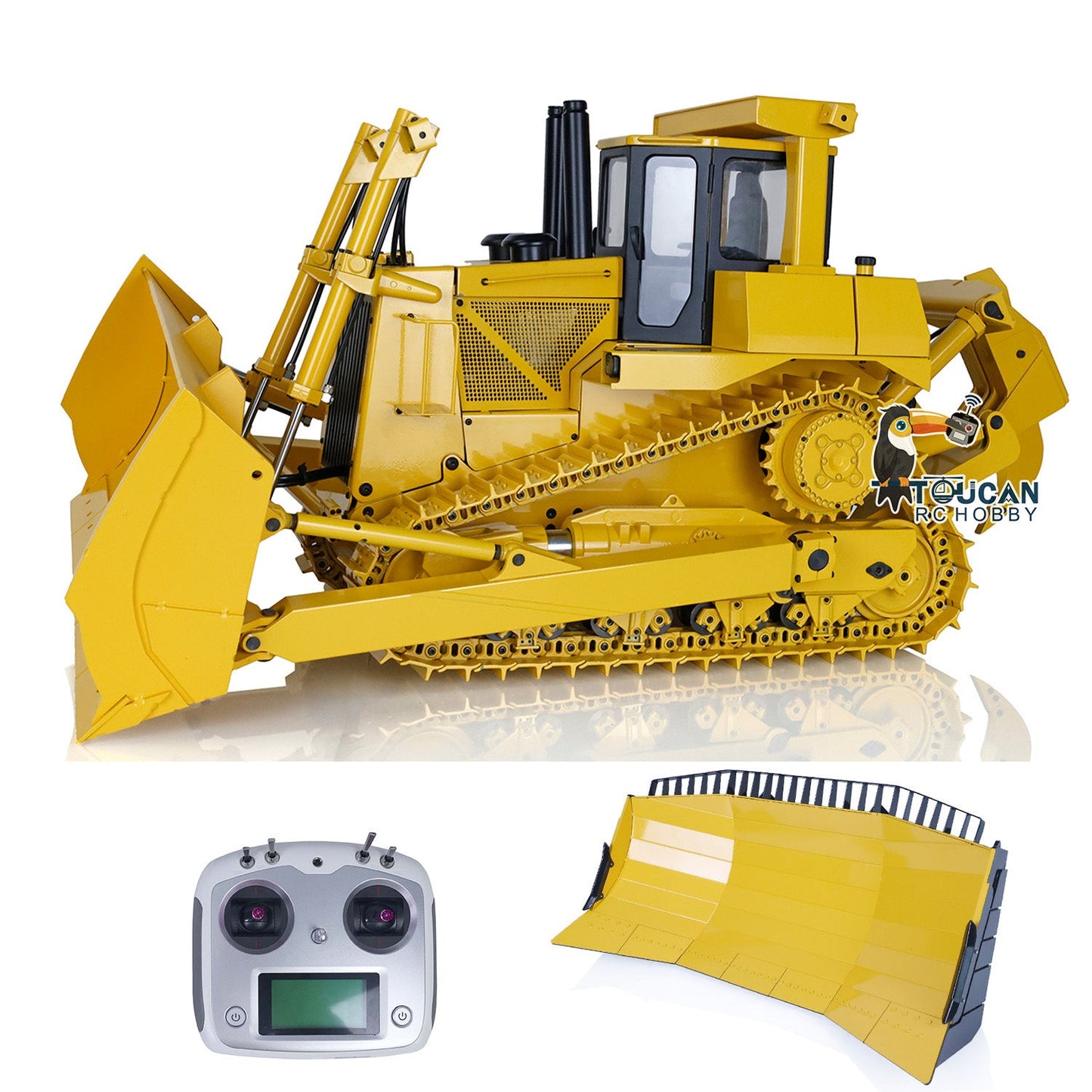 JDModel 1/14 Metal Hydraulic RC Bulldozer Remote Controlled Construction Vehicles DXR2 with Upgraded Blade Model