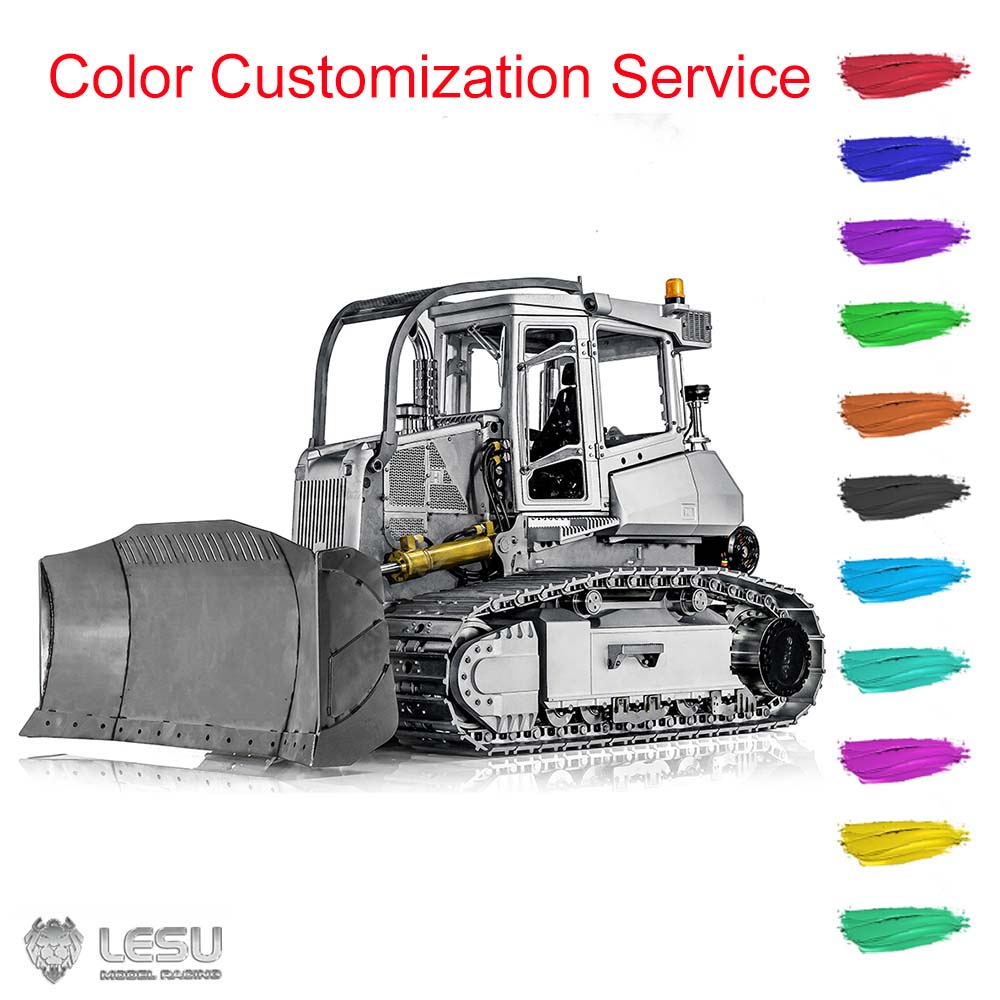 LESU 1/14 850K Aoue-850K RC Hydraulic Dozer Bulldozer Radio Controlled Truck Front Shovel Pump Light System Model