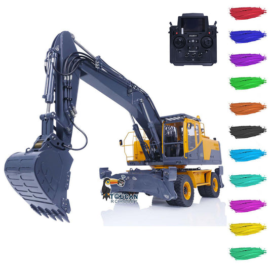 LESU 1/14 RC Hydraulic Aoue ET30H RC Wheeled Excavator Remote Control Car Liquid Crystal Display Metal Front Shovel