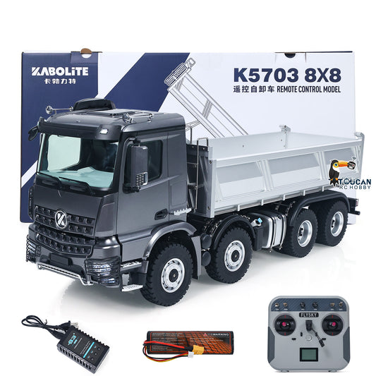 US STOCK RTR Kabolite 8X8 1/14 RC Dump Truck K5703 Electric Lifting Remote Control Tipper Model 2Speed Gearbox Lights Sound System
