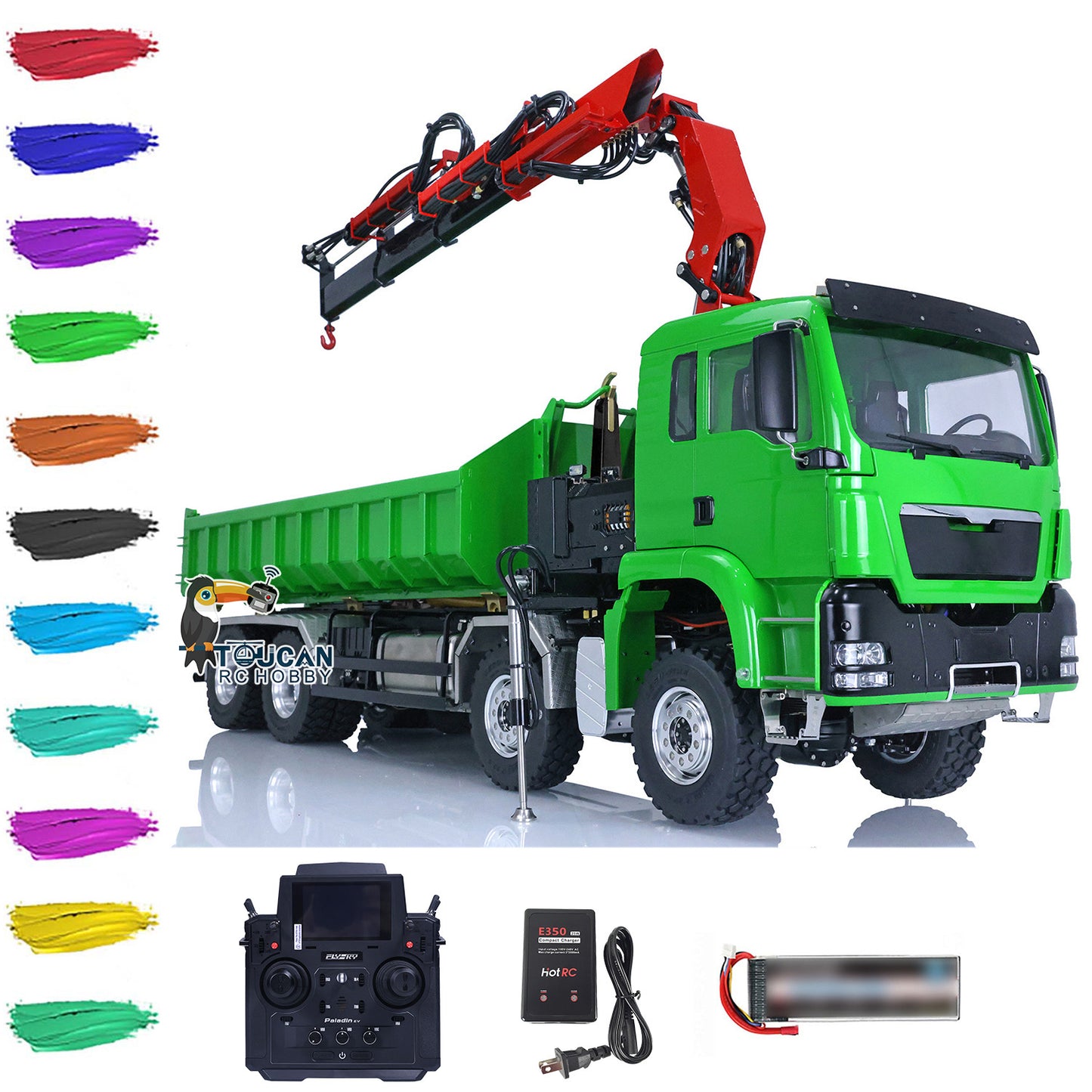 LESU 1/14 8x8 RC Roll on/off Hydraulic Radio Controlled Truck Crane Dumper Tipper RTR/KIT Optional Versions Flysky PL18EV