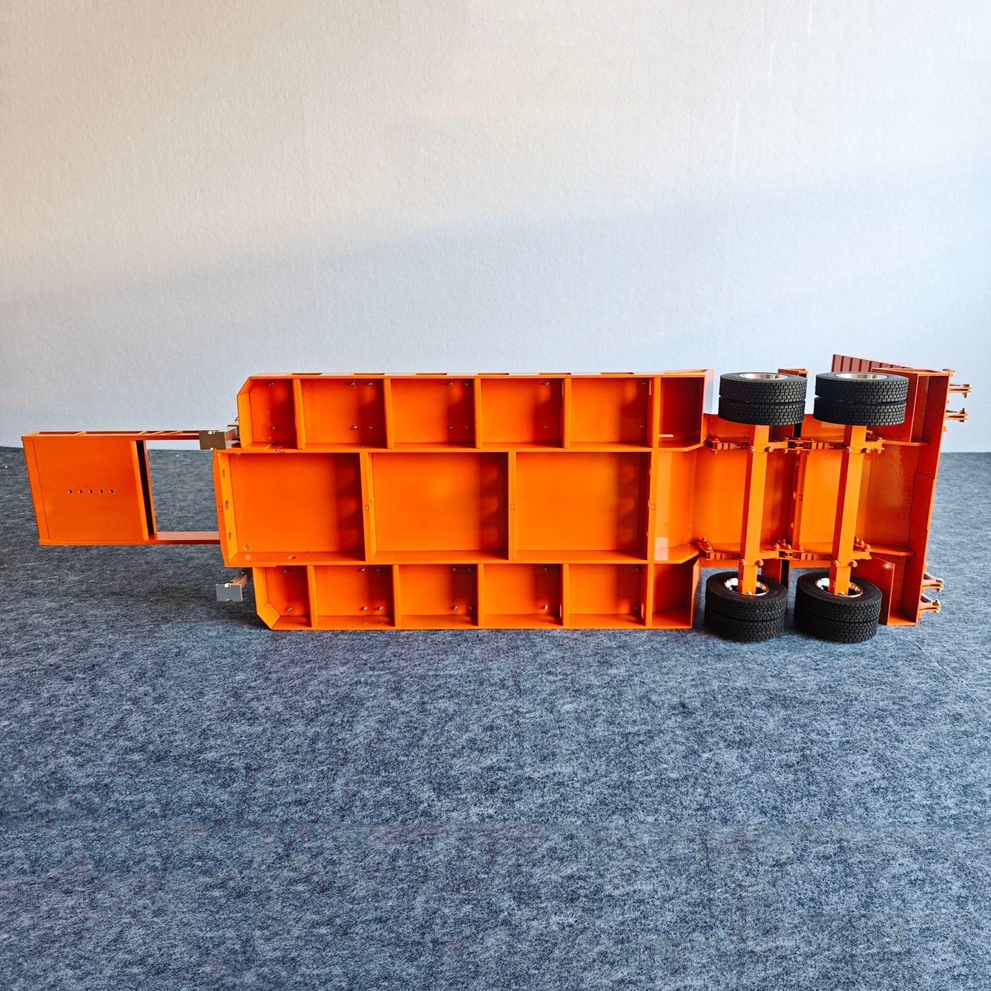 2 Axles Metal Semi Trailer Spring Support Legs Tail Plate for 1/14 DIY Remote Control Tractor Truck No Light