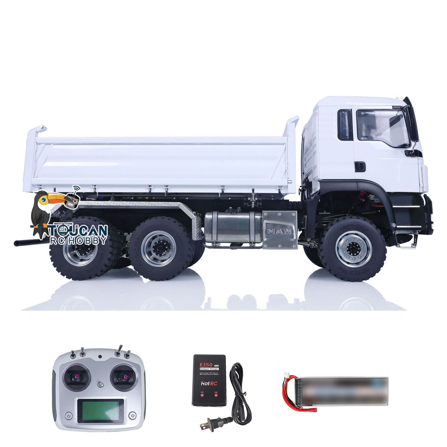 LESU TGS 3-way Metal 1/14 RC Dumper Truck Radio Controlled Hydraulic Tipper Light RTR Battery Ready to Run Painted Assembled Model