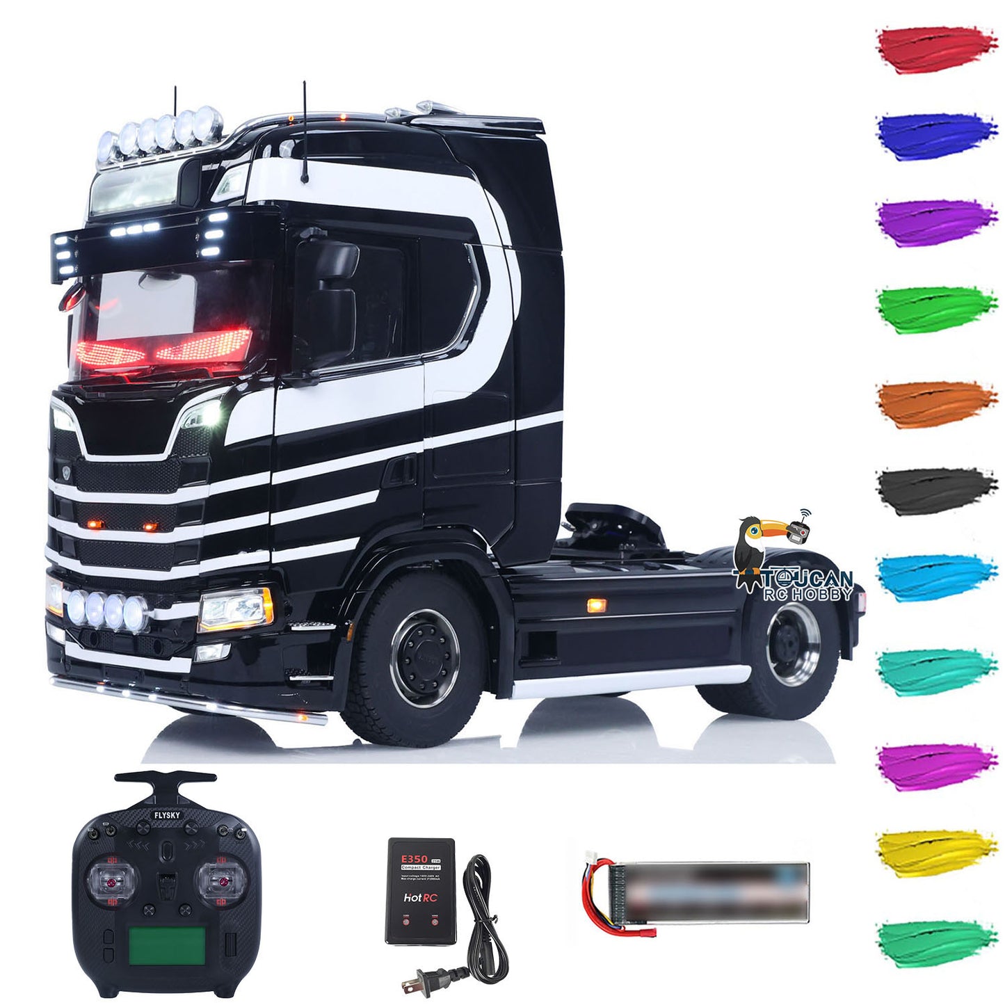 Unitru 05 770S 1/14 RC Tractor Truck 4x4 Metal Chassis RTR 3Speed Gearbox Remote Control Lorry Car Smoke Light Sound ST8 Battery