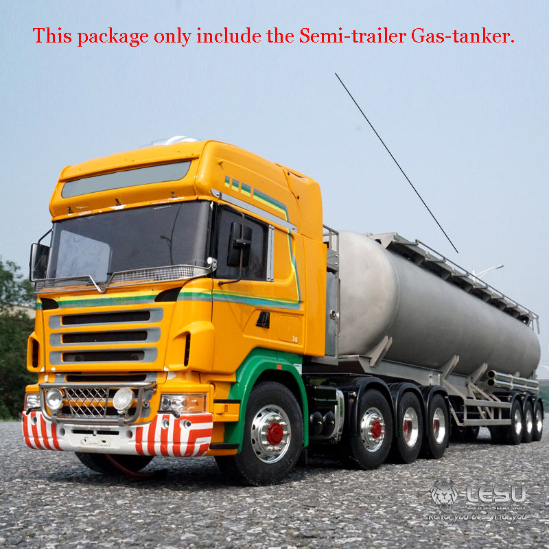 LESU Metal 40Feet Oil Tank Gas-tanker Semi Trailer 1/14 RC Tractor Truck Model