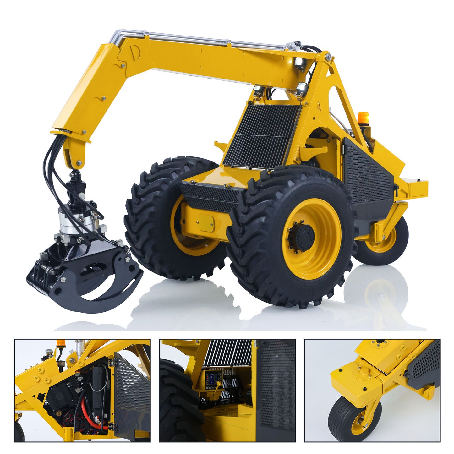 Metal LESU AOUE 225A 1/14 Remote Control Hydraulic Log Loader RC Sugarcane Loader PNP Grabber Pump 4CH Valve Wheeled Model Car Assembled