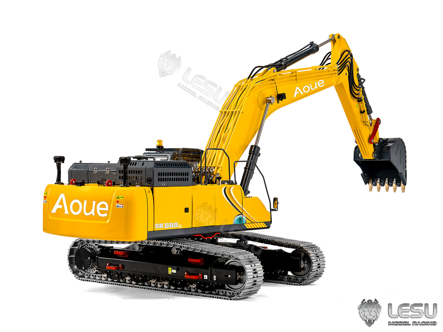 Metal LESU 1/14 Remote Control Hydraulic Tracked Excavator SK500 RC Digger 6CH Valve 3MAP Pump Brass Relief Valve Light System