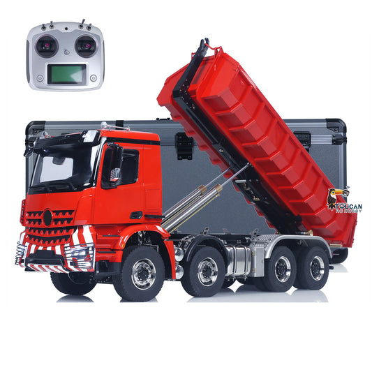 1/14 8*8 Hydraulic RC Dumper Tipper Car Metal Radio Control Full Dump Trucks with Standard Bucket Hobby Model DIY