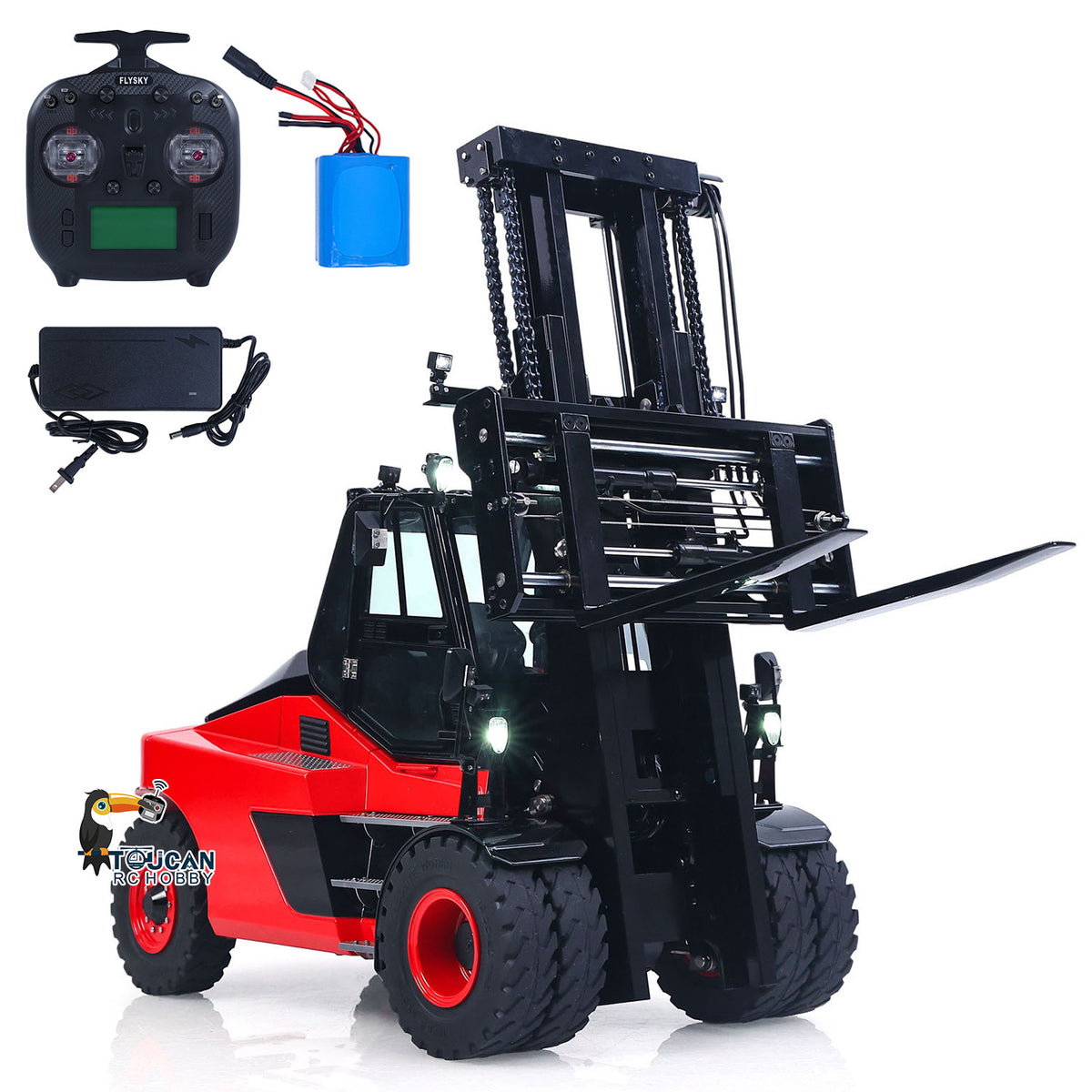 Fast Free Shipping for EU Kabolite K180-100 1/14 4X2 RWD Remote Control Hydraulic Forklift 3-Way Vavles RTR Flysky ST8 Radio Light System Sound Battery