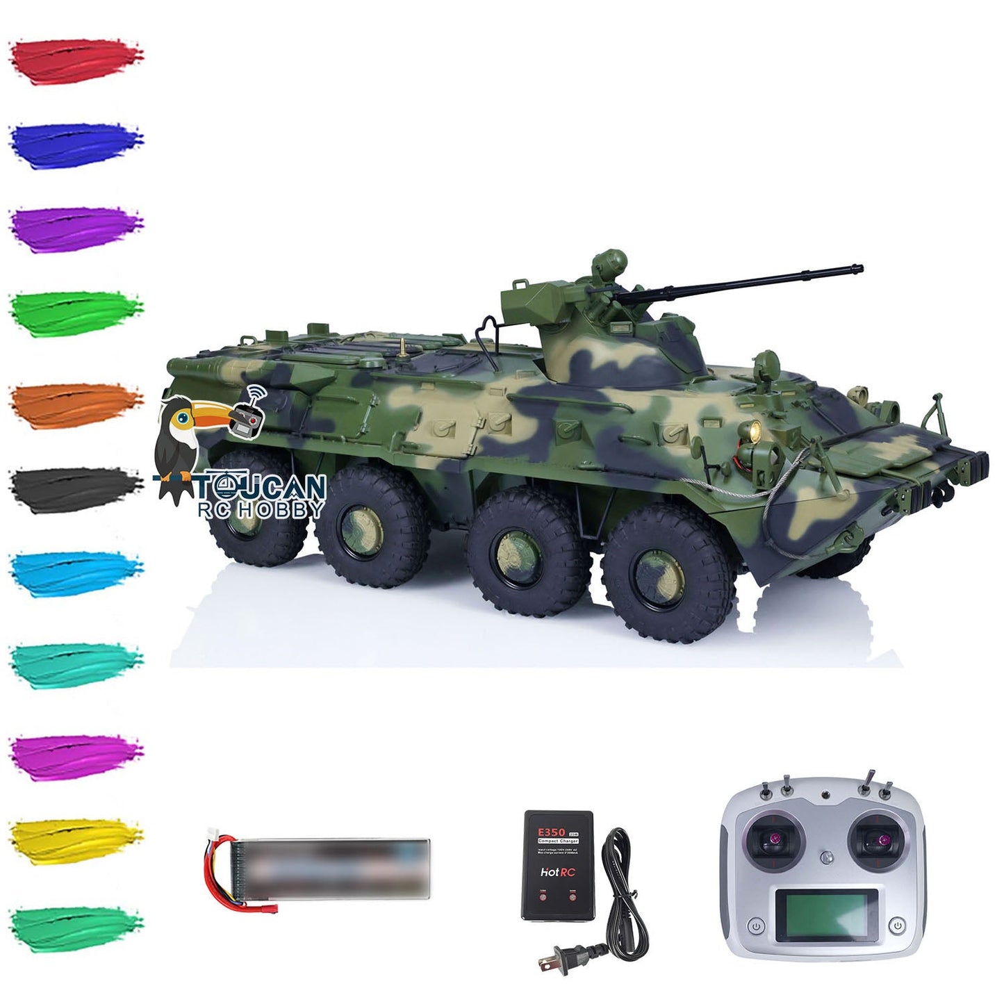 CROSSRC BT8 8X8 1/12 RC Armored Military Car Model Radio Control Transport Vehicle Hobby Vehicle RTR Painted FlySky I6S