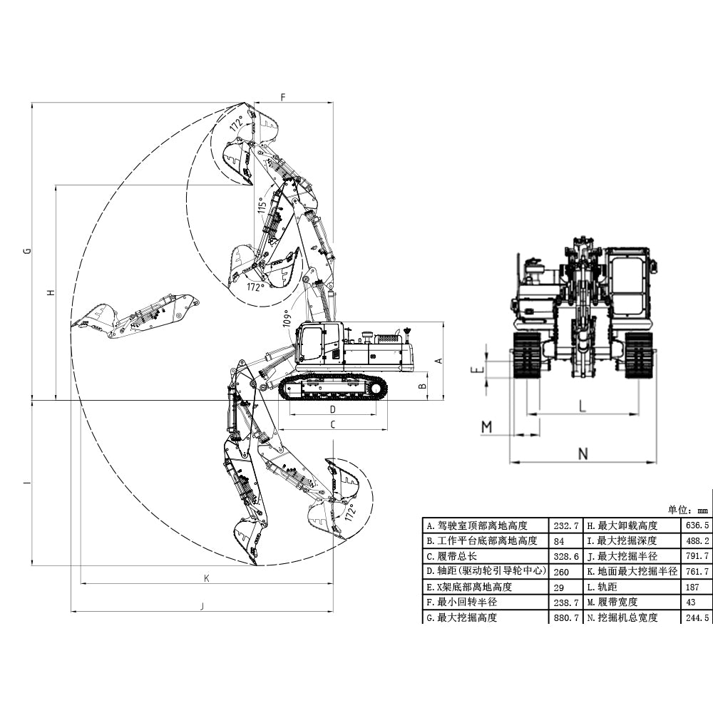 LESU 1/14 PC360 RC Hydraulic Excavators 3 Arms Unpainted Digger Hobby Model Electric Kits Cabin Roof Safety Net Metal Hydraulic Crusher