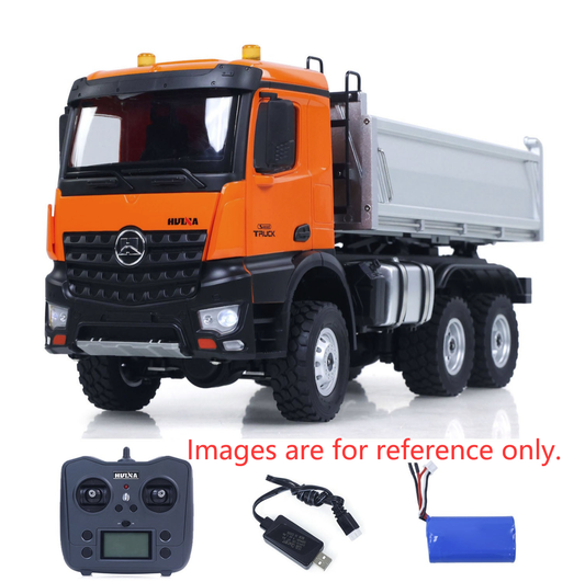 Second Hand US Stock 1/14 HUINA 1598 2.4G Remote Control Dumper 6¡Á6 Engineering Transport Vehicle Lifting Rod Tipper Car Light Sound Battery Toys