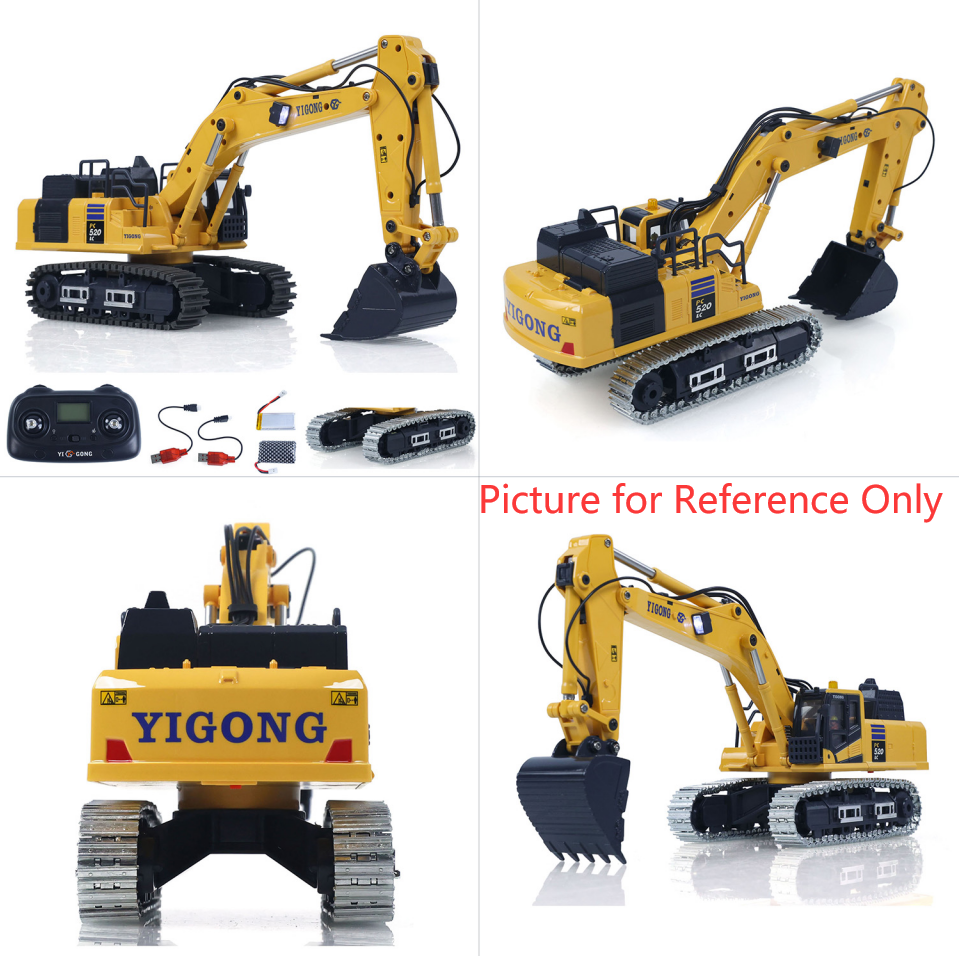 Second Hand CA Stock 1/50 RC Digger PC520 Electric Lifting Radio Control Excavator Engineering Vehicle Metal Tracks Lights Sound Small Toy Collection