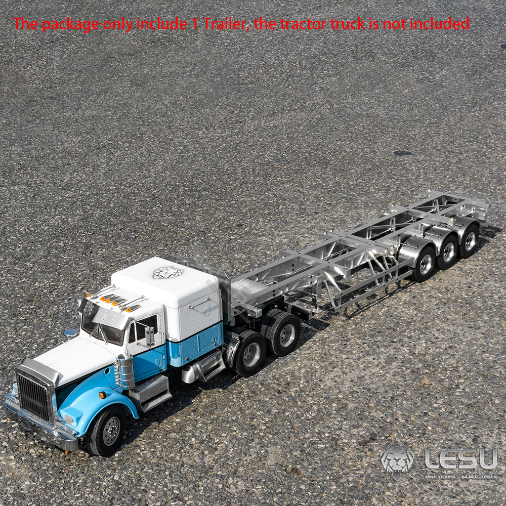 LESU 40ft 20ft Metal Trailer Chassis for 1/14 Radio Controlled Tractor Container Truck RC Cars Model