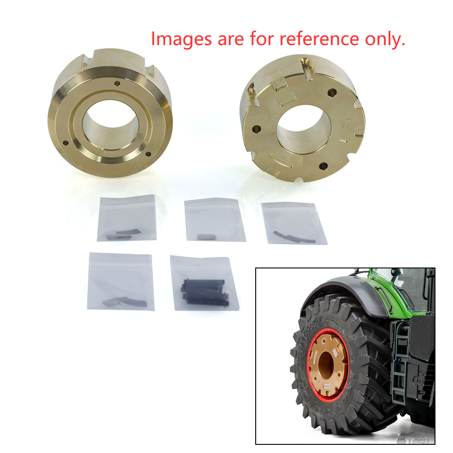 Second Hand Fast Shipping Brass Rear Wheel Weight Increasing Module for LESU AOUE 1050 1/14 Hydraulic RC Tractor Farm Truck DIY Agricultural Car Model