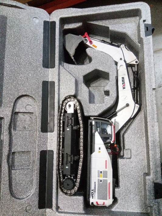 Second Hand US Stock 1/14 HUINA RC Metal Excavator Model Toys 1594 Radio Control Digger Light Sound Battery