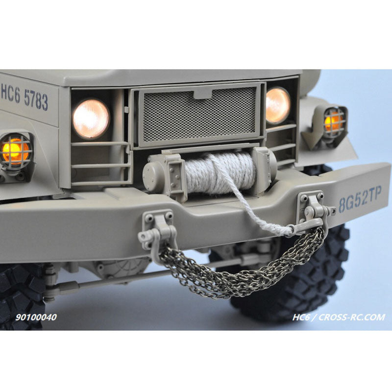 1/12 CROSS RC 6*6 Model Off Road Military Truck HC6 KIT Motor Light Metal Axles Light System and Car Trumpet