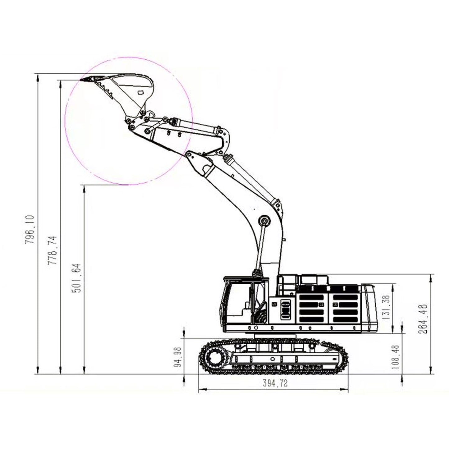 Metal 1/14 374F Hydraulic RC Excavator Remote Control Engineering Vehicles Electric Machine Trucks I6S ESC Motor Servo Hobby Model