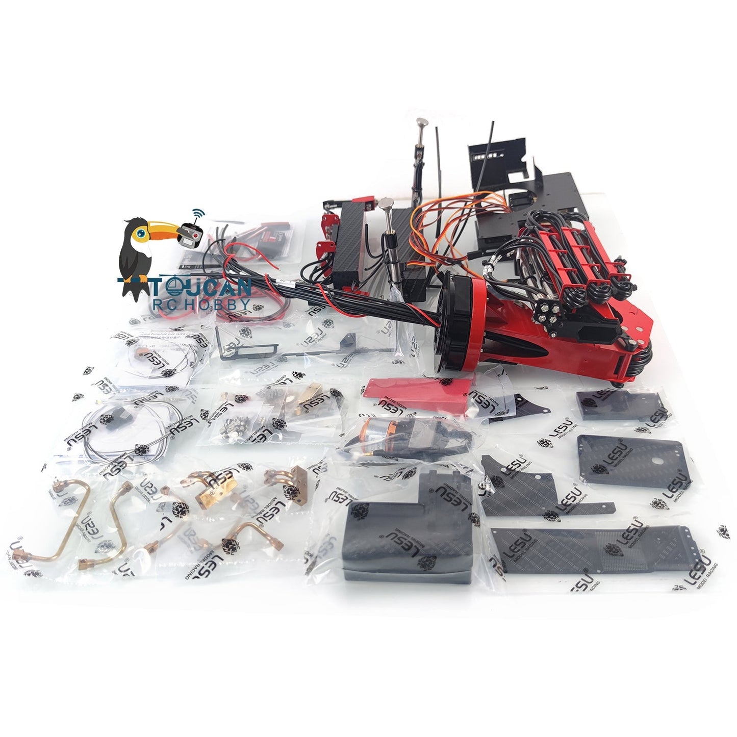 LESU 1/14 RC Model Parts Hydraulic Truck Fly Jib Arm W/ Control Crane Valve Oil Pump Dumper DIY Model ESC Servo Motor