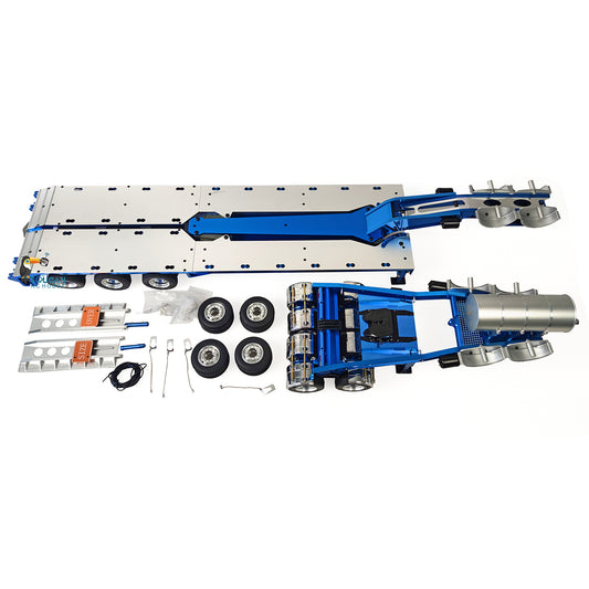 US Stock JDMODEL 1.5M Metal Drake Trailer Lowboy Semi Trailer JDM-2 for 1/14 RC Tractor Truck DIY Remote Controlled Truck Construction Vehicle Hobby Models