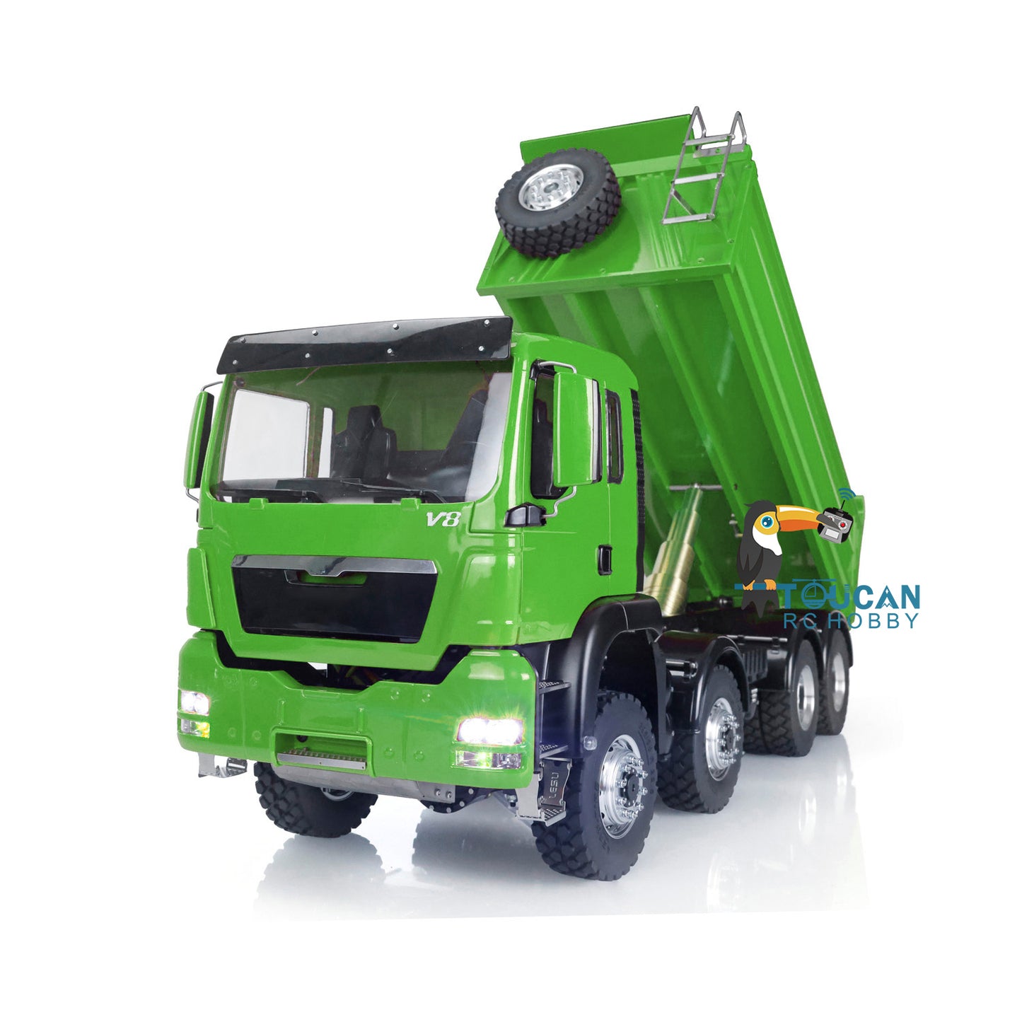 LESU 8x8 1/14 RC Hydraulic Lifting Dumper Truck Model Radio Control Painted Car 540 Power Motor 2-speed High Torque Transmission