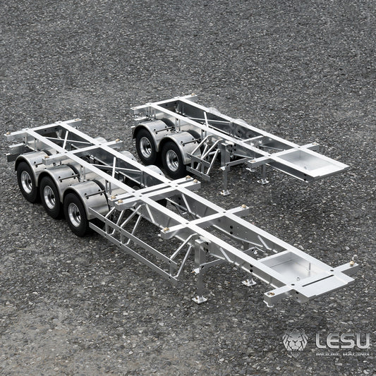 LESU 40ft 20ft Metal Trailer Chassis for 1/14 Radio Controlled Tractor Container Truck RC Cars Model
