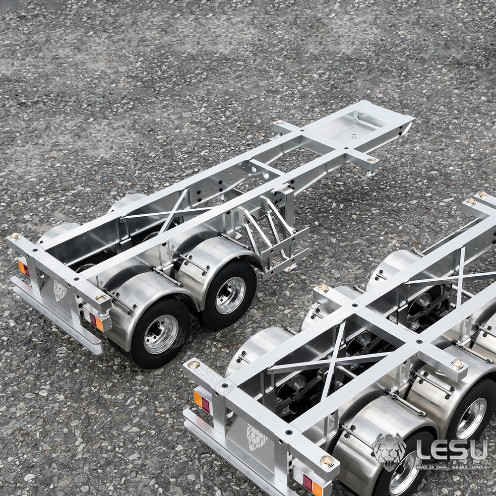 LESU 40ft 20ft Metal Trailer Chassis for 1/14 Radio Controlled Tractor Container Truck RC Cars Model