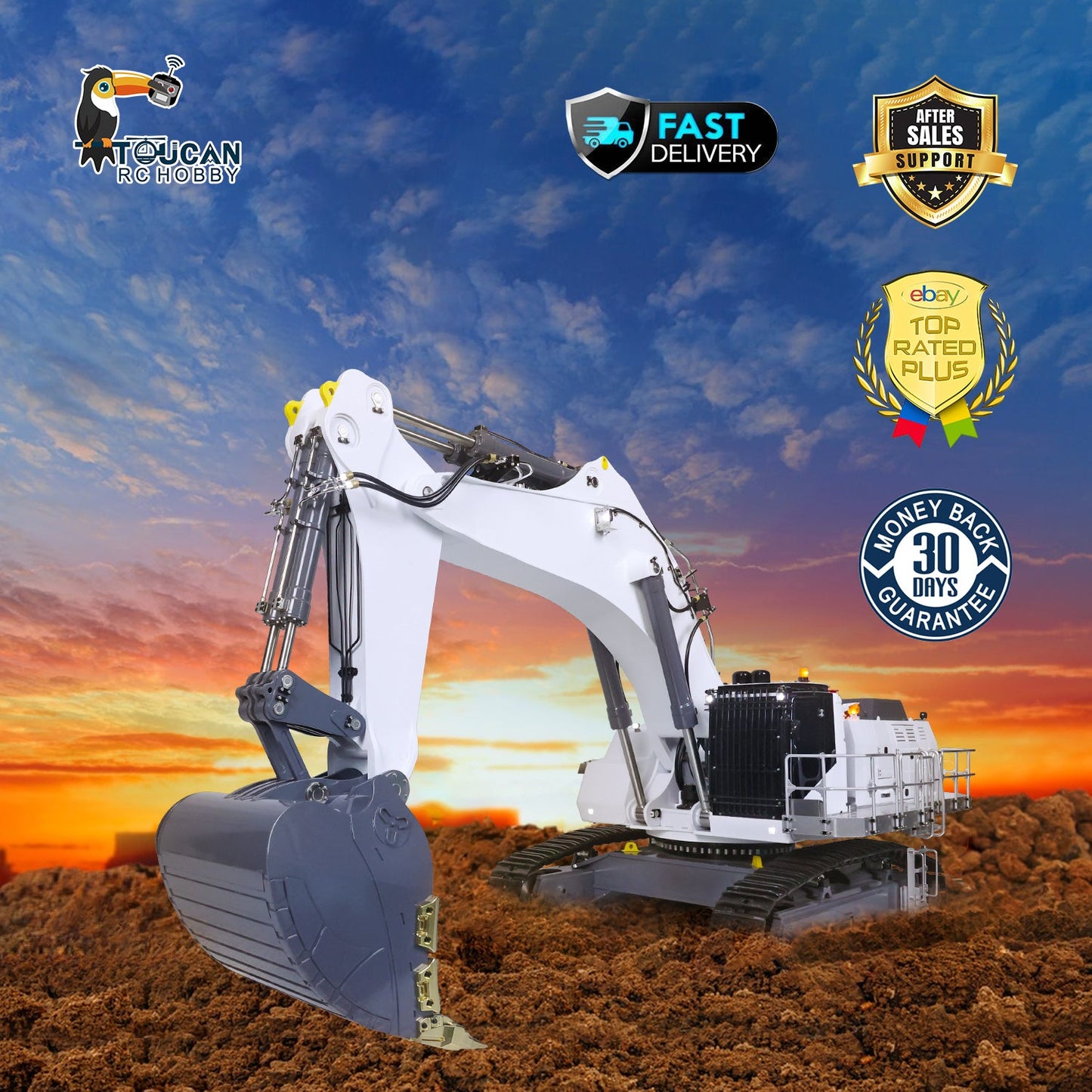 1/14 Scale LESU AOUE 9150 Double Pump RC Hydraulic Excavator Light System Heavy Backhoe Shovel Painted Construction Car