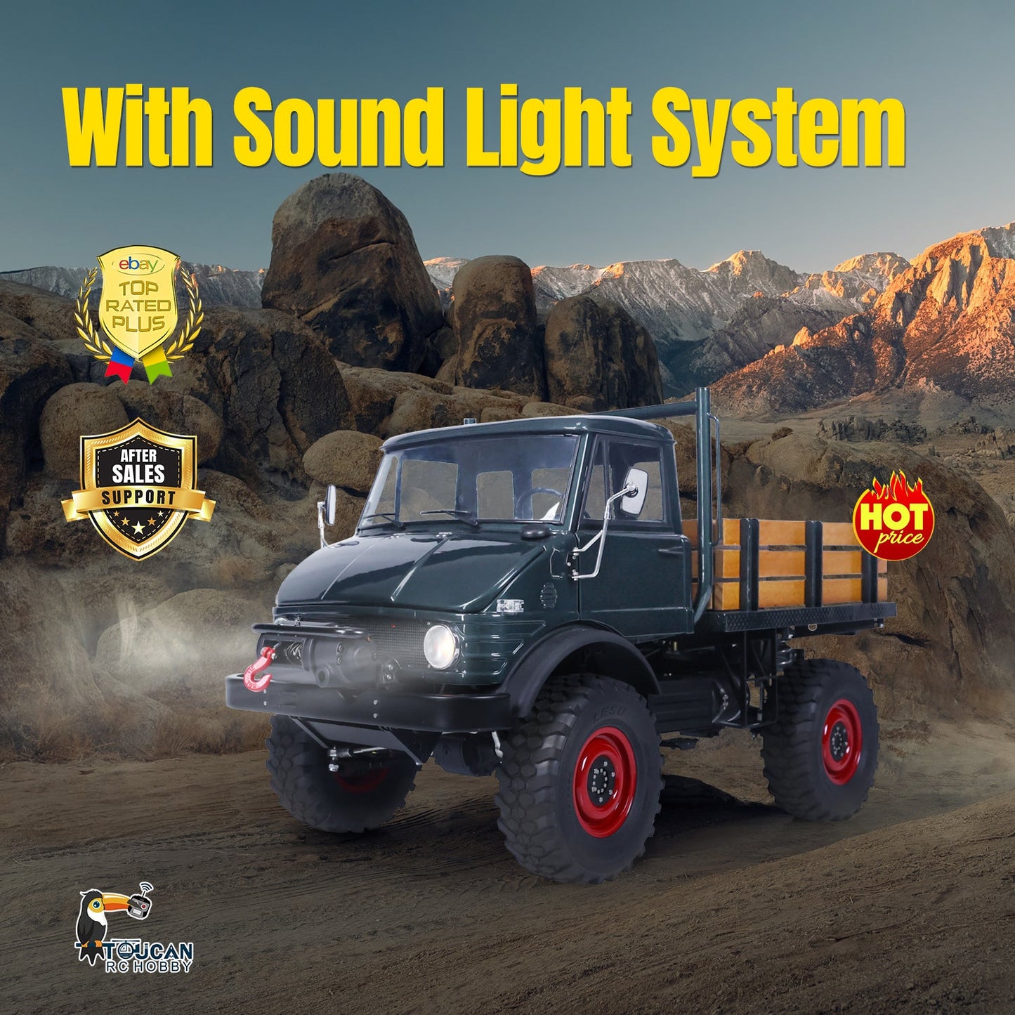 LESU 4X4 1/10 RAVE-UM406 RC Off-road Vehicles Electric Radio Controlled Cars W/ Light Sound System Winch Painted Assembled