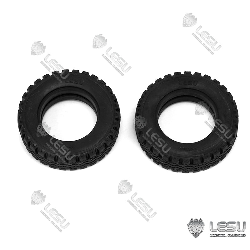 Rear Wheel Tyre 1 Pair for 1/14 LESU RC Forklift Model Car Parts DIY Truck