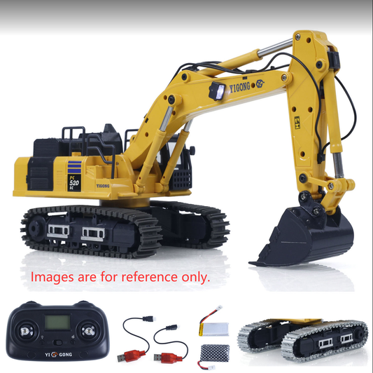 Second Hand US Stock 1/50 RC Digger PC520 Electric Lifting Radio Control Excavator Engineering Vehicle Metal Tracks Lights Sound Small Toy Collection