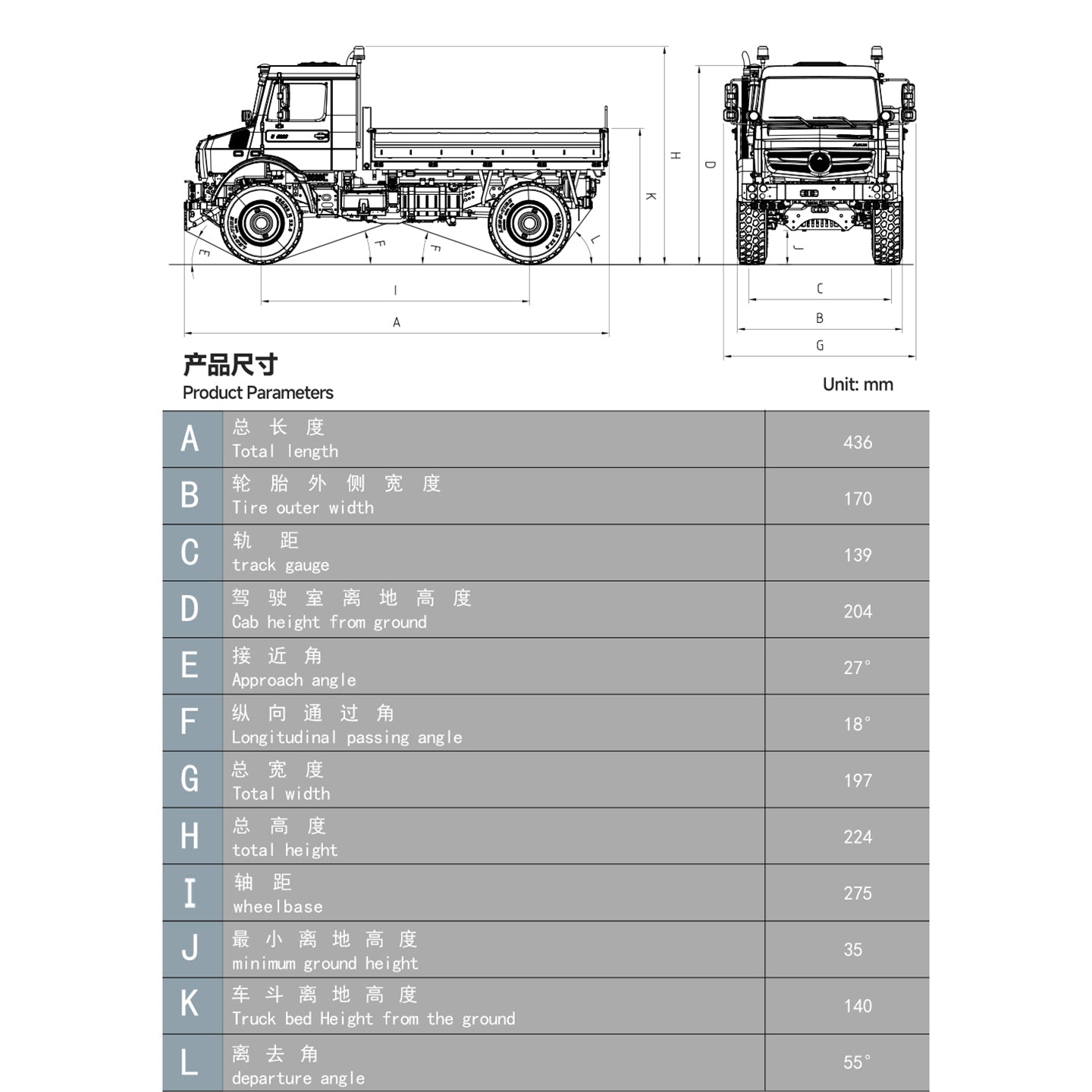 RTR LESU U4023 MT44023 1/14 Metal Hydraulic RC Off Road Car ATV Light Truck Model Light Sound System Axle Lock Flysky PL18EVLite