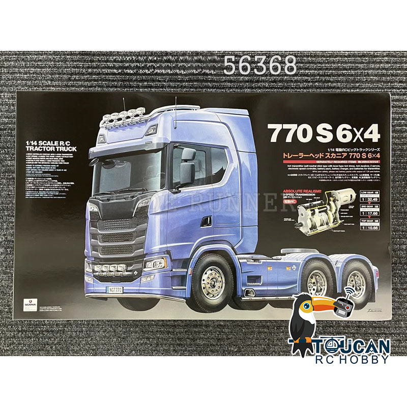 1/14 6X4 RC Tractor Truck 770S 56368 Radio Control Engineering Vehicle Model Kit with 3-speed Transmission Unassembled Unpainted