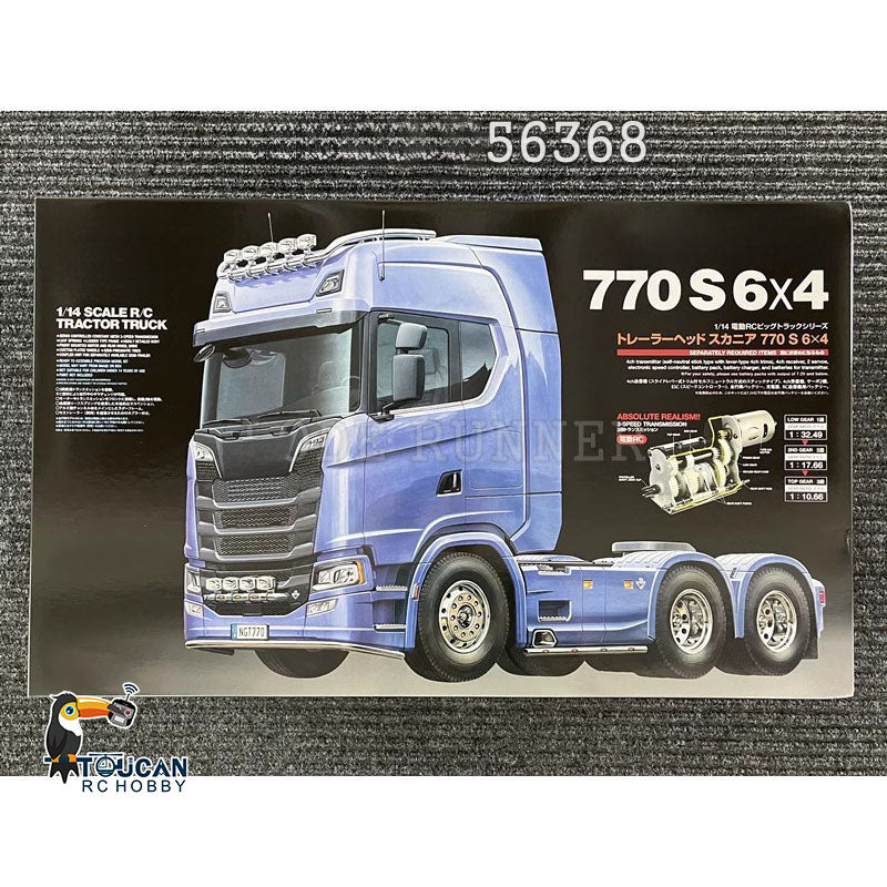 1/14 6X4 RC Tractor Truck 770S 56368 Radio Control Engineering Vehicle Model Kit with 3-speed Transmission Unassembled Unpainted