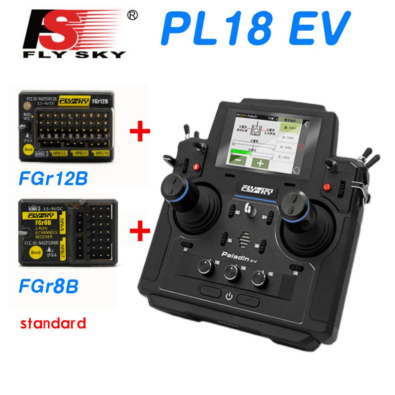 Flysky 18CH PL18EV Transmitter Radio System FGR12B Receiver RC Boat Car Tank