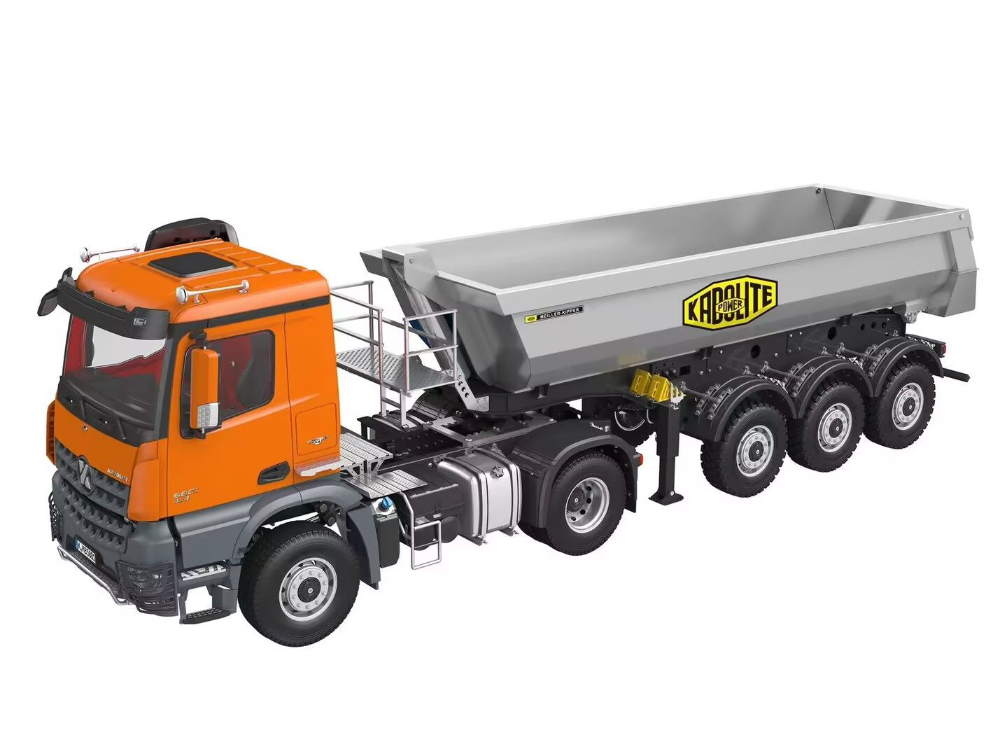 New Arrival Kabolite RTR Car 1/14 Scale 4X4 RC Tractor Truck 3Axles AWD With Electric Lifting Hopper Dump Trailer Tipper Battery