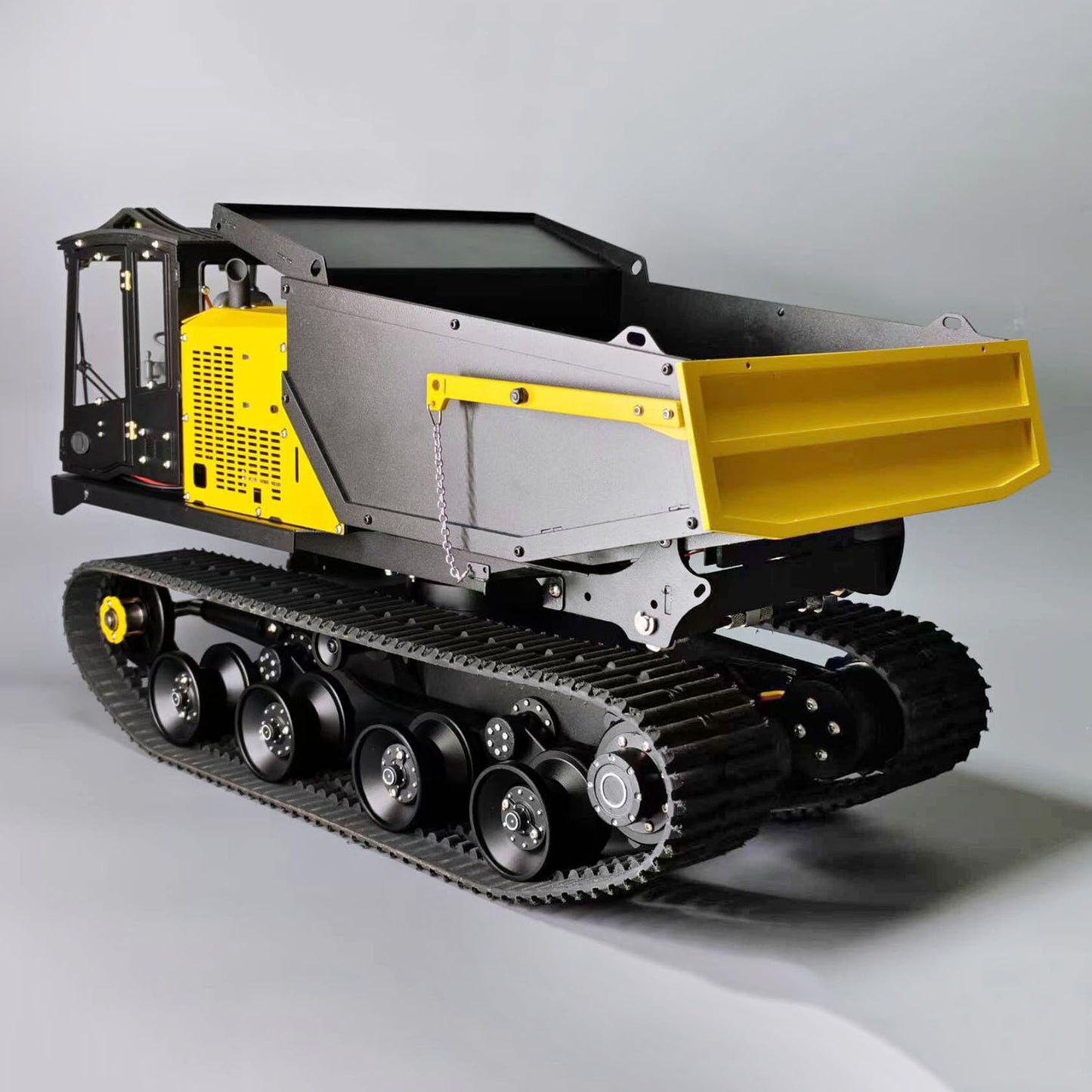 RTR 1/14 RC Hydraulic Crawler Dump Truck T14R Metal Radio Control Tracked Tipper Engineering Vehicle ST8 Lights Sounds Battery Constraction Car