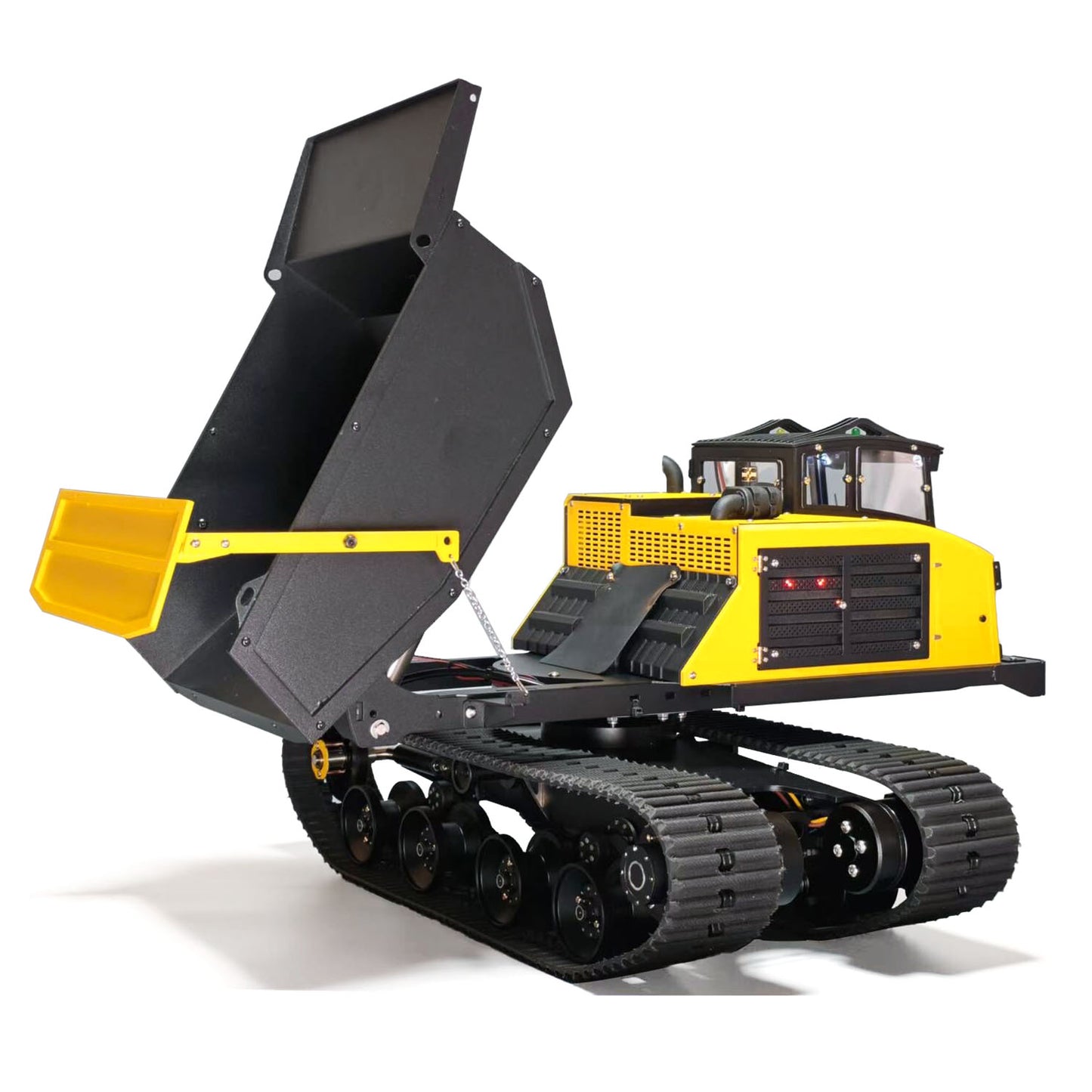 RTR 1/14 RC Hydraulic Crawler Dump Truck T14R Metal Radio Control Tracked Tipper Engineering Vehicle ST8 Lights Sounds Battery Constraction Car
