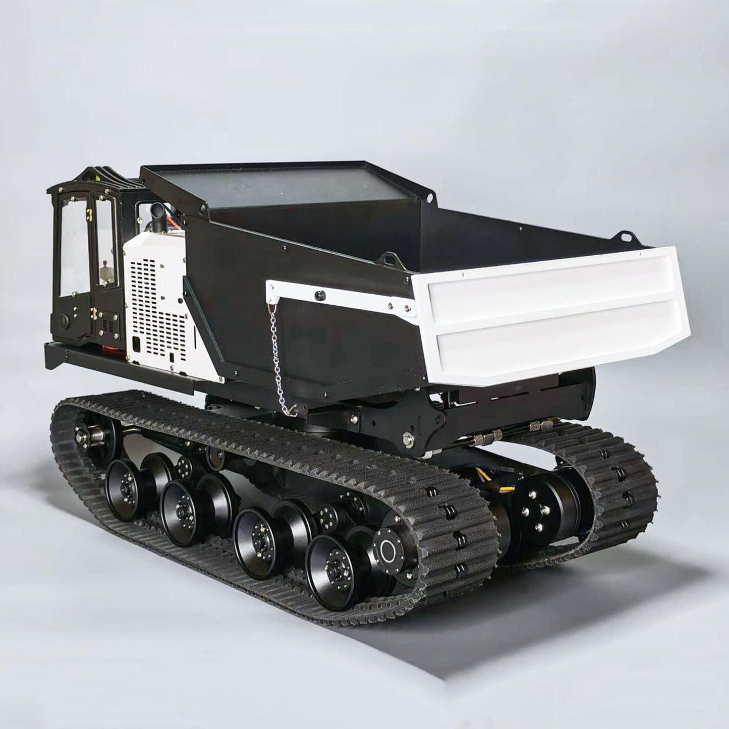 RTR 1/14 RC Hydraulic Crawler Dump Truck T14R Metal Radio Control Tracked Tipper Engineering Vehicle ST8 Lights Sounds Battery Constraction Car